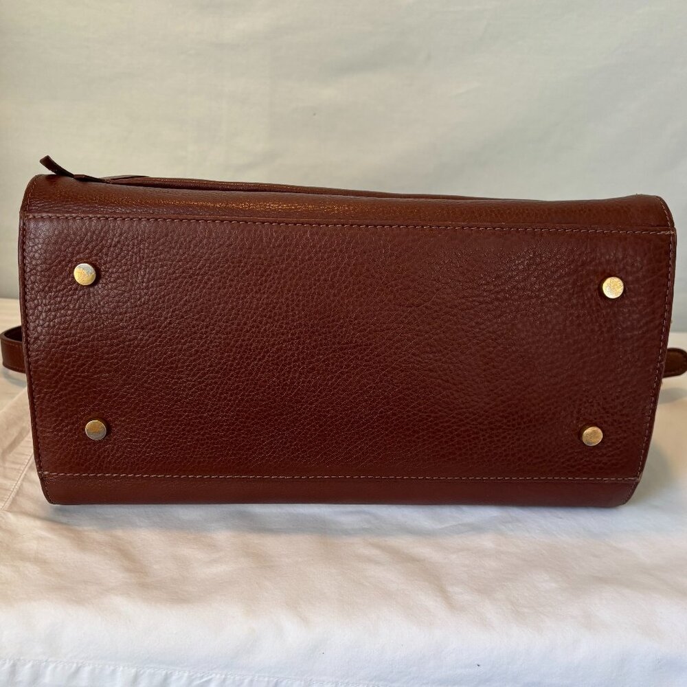 GiGI New York brown leather satchel purse with crossbody strap - Picture 6 of 14